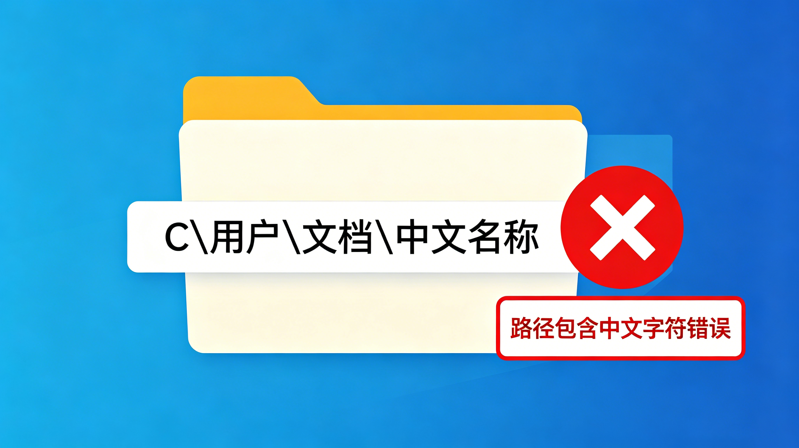 中文路径报错示意图