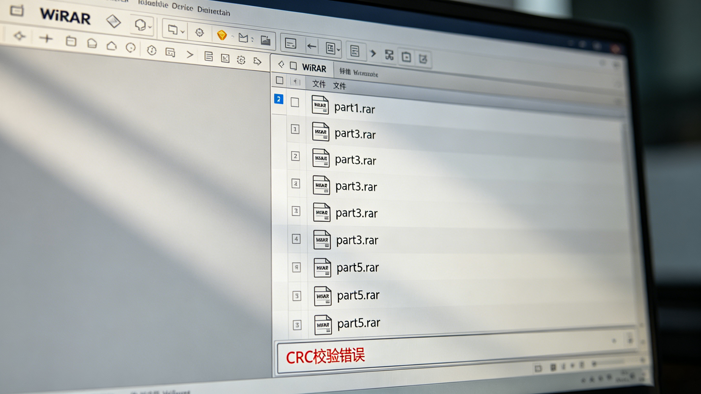 压缩包损坏报错示意图